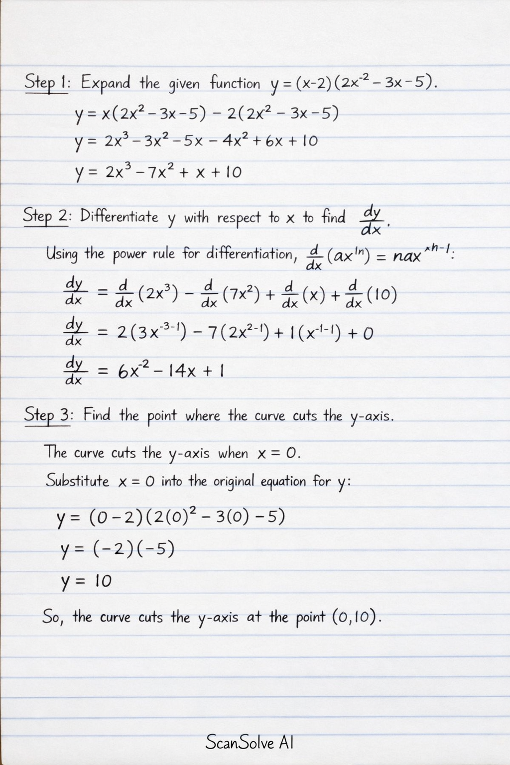 Handwritten step-by-step solution preview