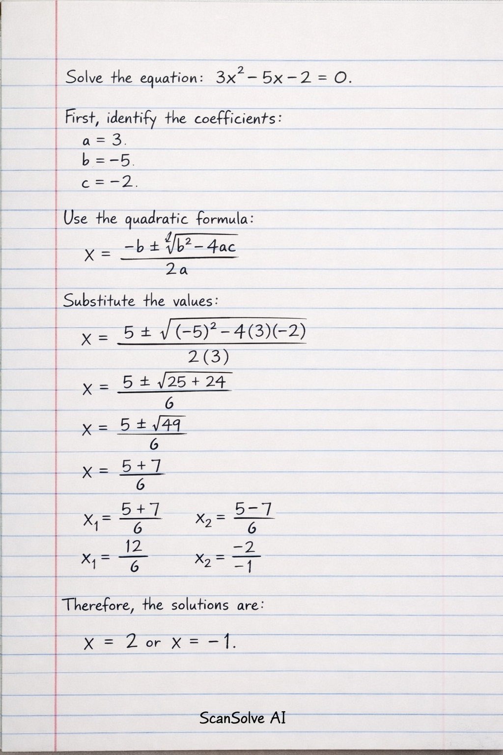 Handwritten step-by-step solution preview