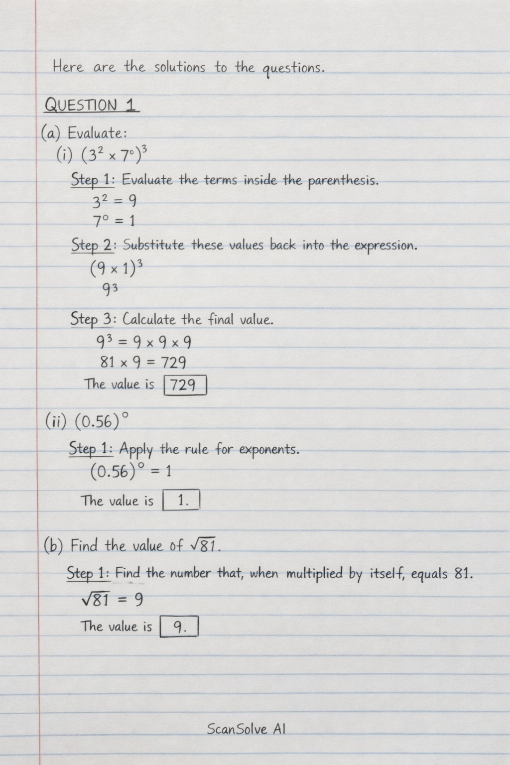 Handwritten step-by-step solution preview