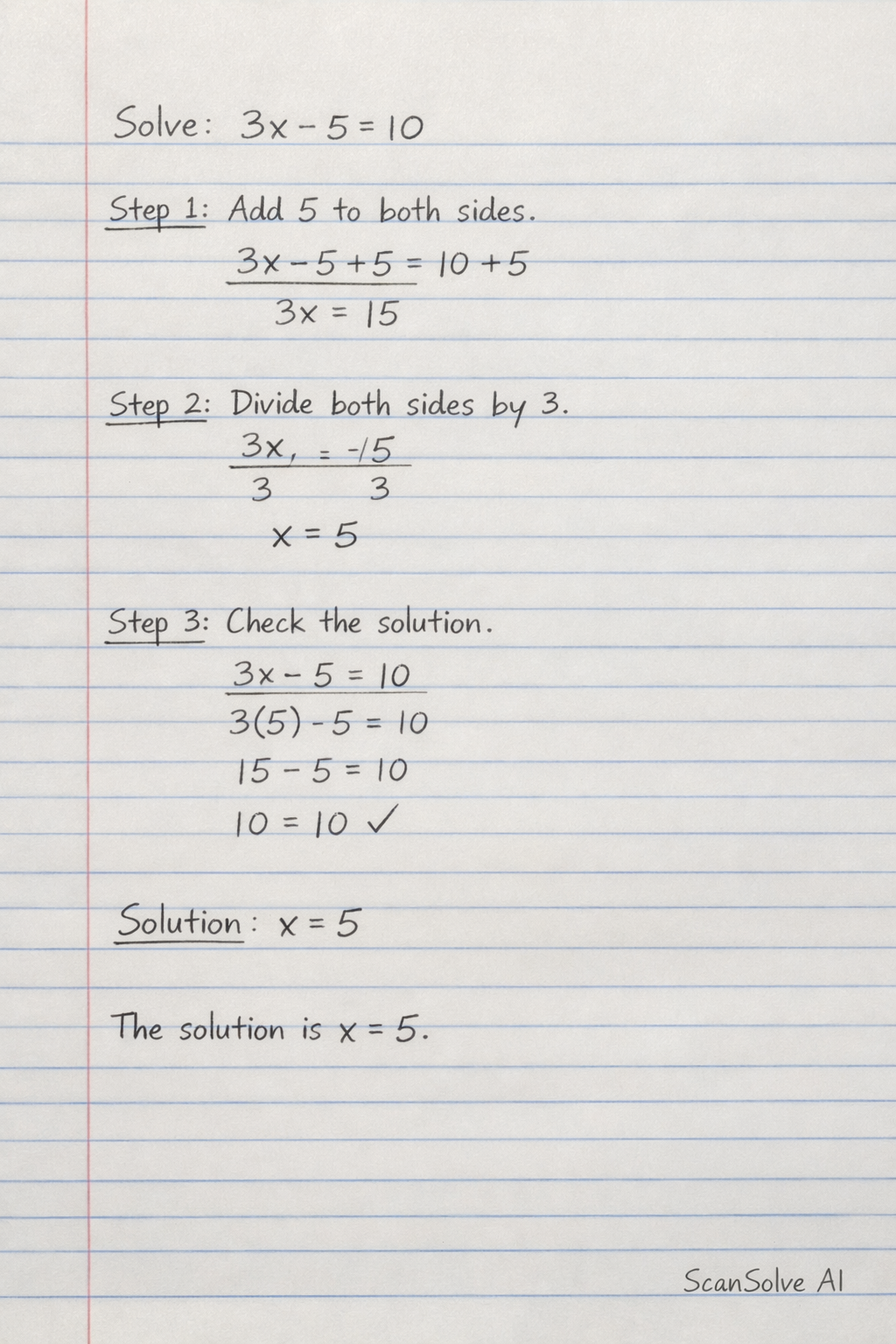 Handwritten step-by-step solution preview