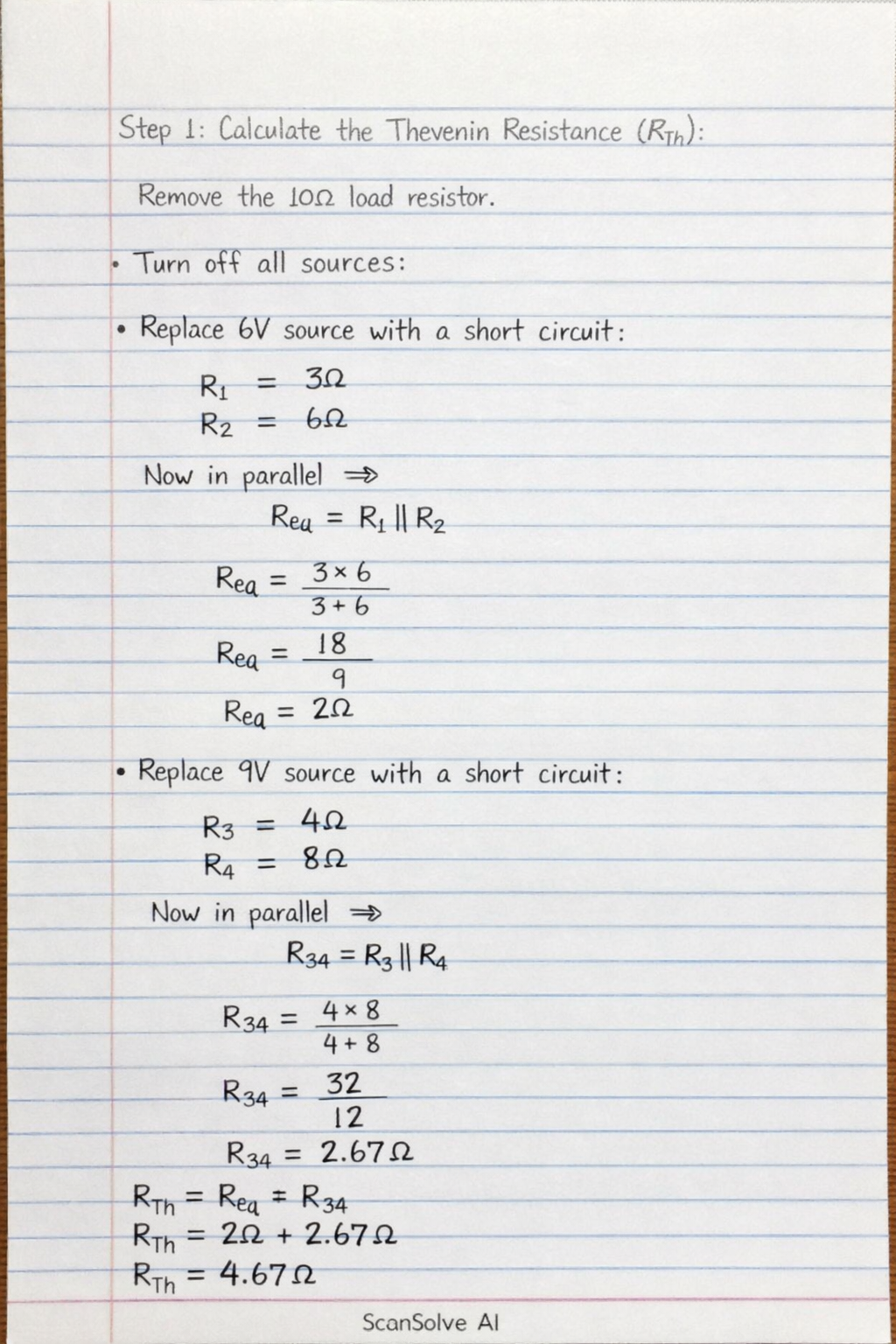 Handwritten step-by-step solution preview