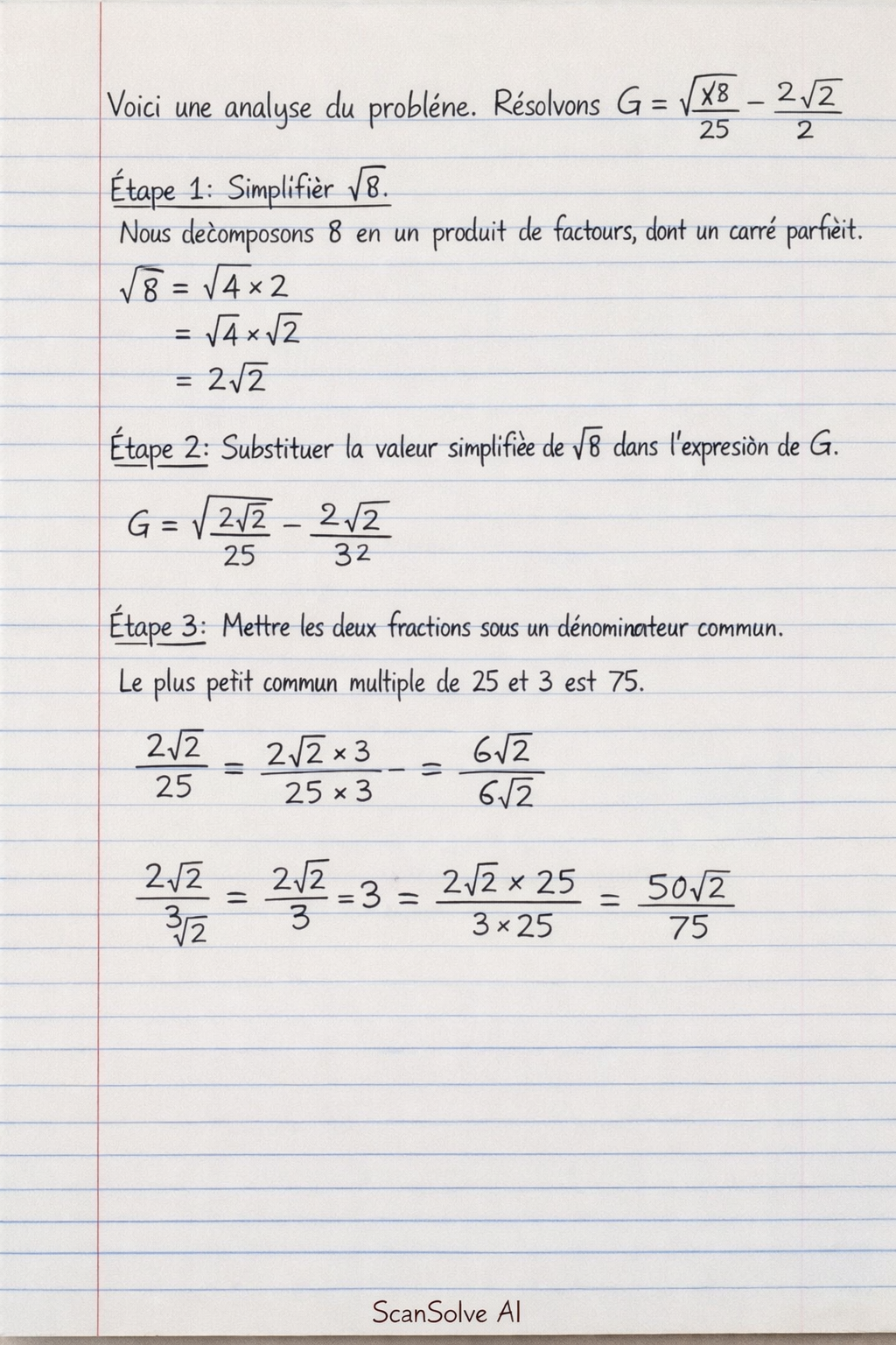Handwritten step-by-step solution preview