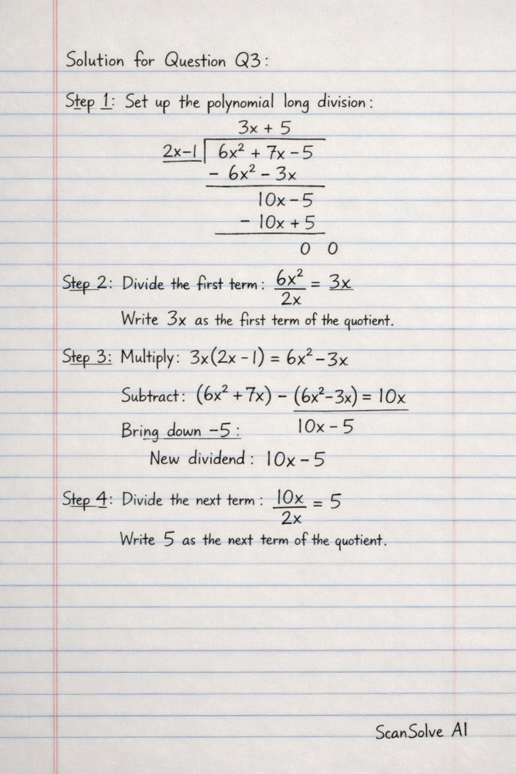 Handwritten step-by-step solution preview