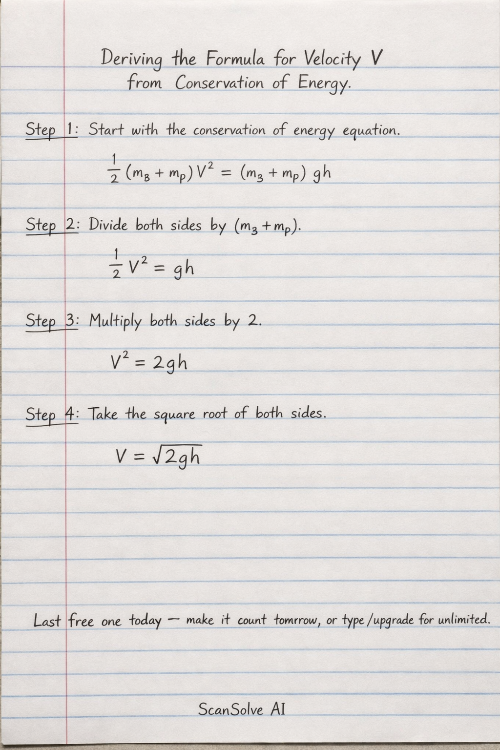 Handwritten step-by-step solution preview