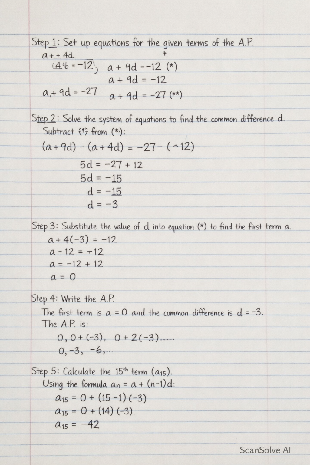 Handwritten step-by-step solution preview