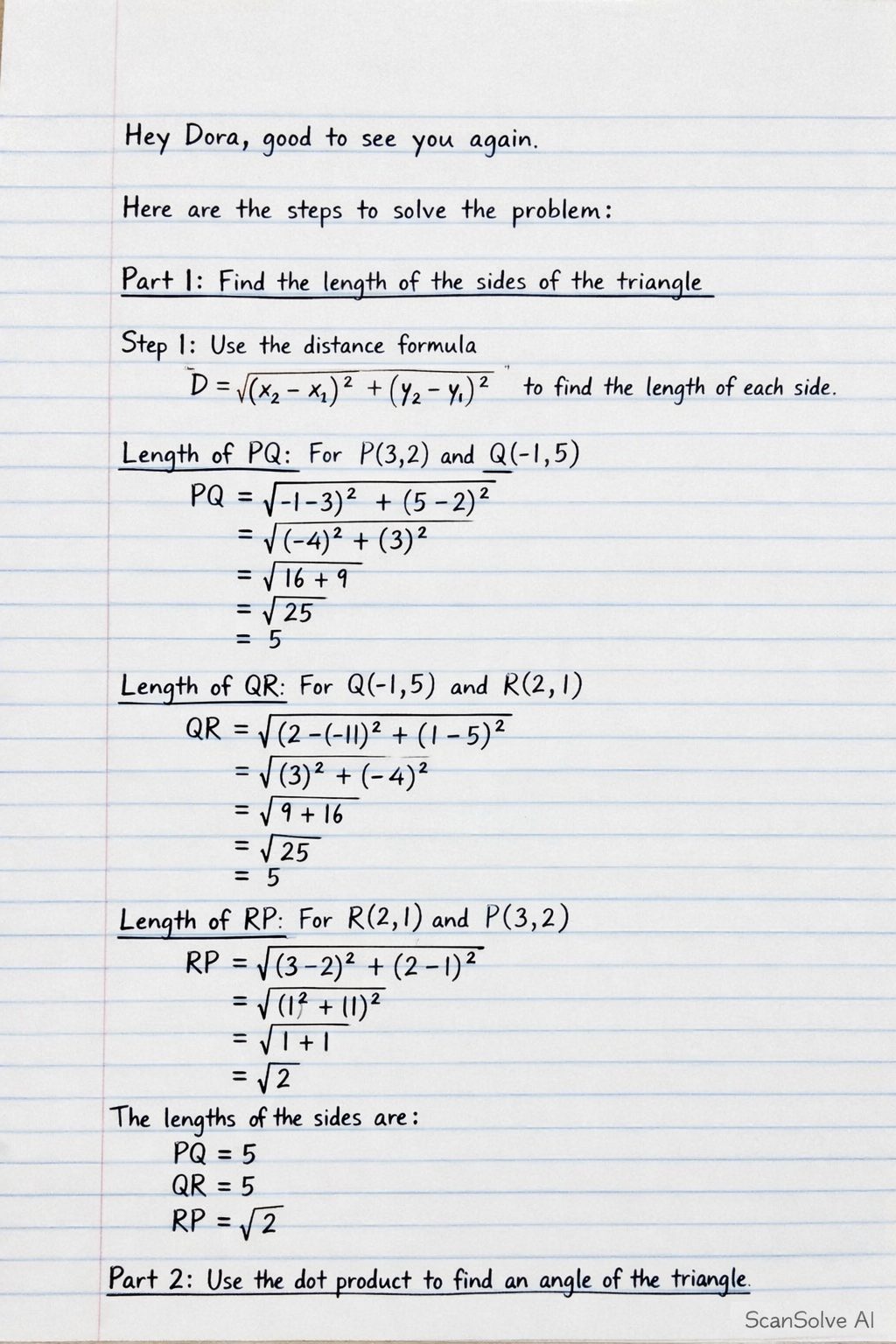 Handwritten step-by-step solution preview