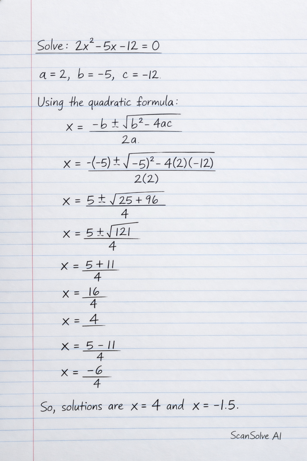 Handwritten step-by-step solution preview