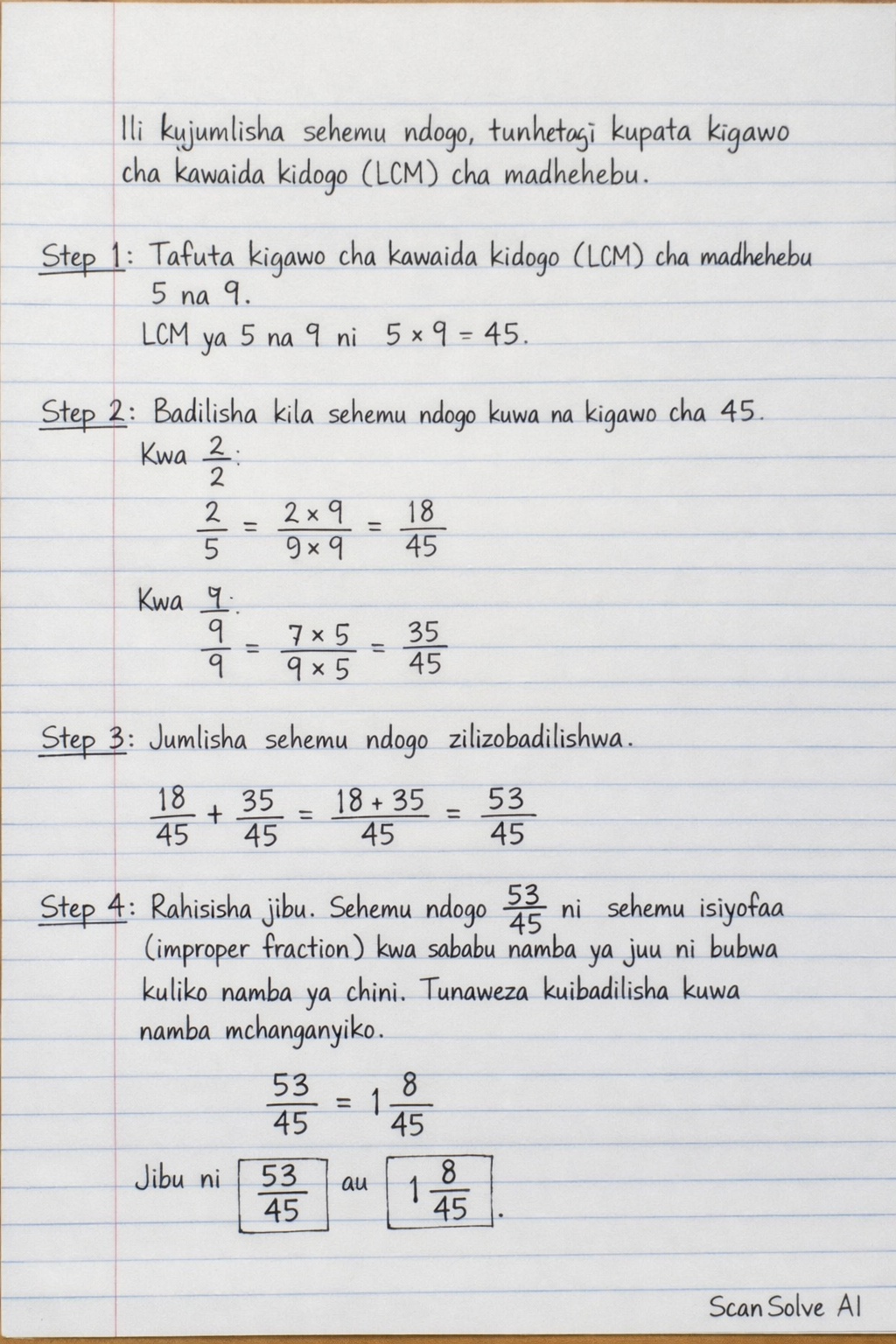 Handwritten step-by-step solution preview