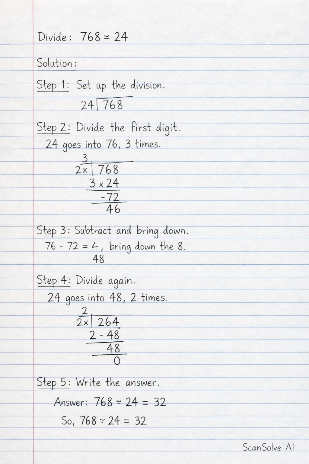 Handwritten step-by-step solution preview