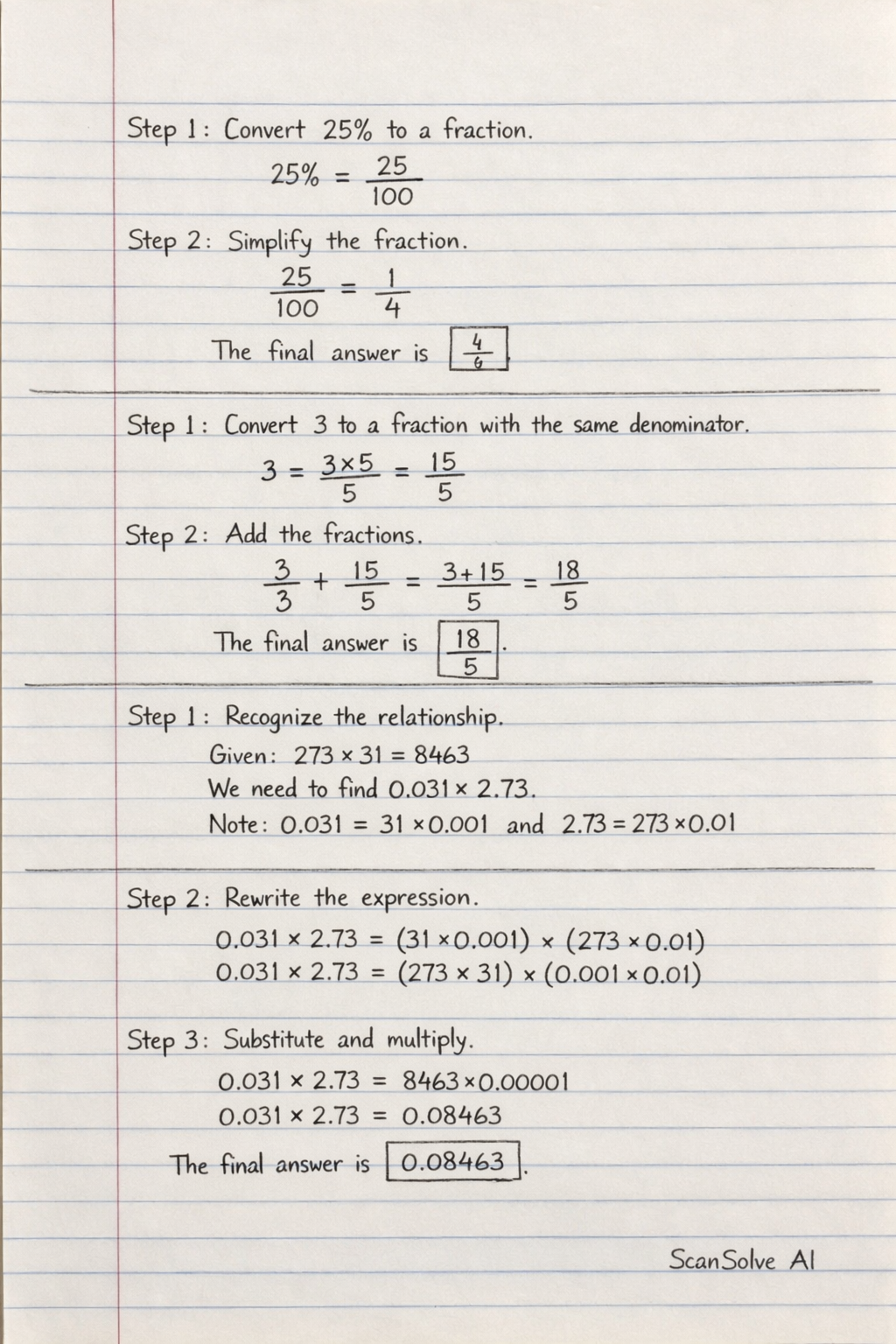 Handwritten step-by-step solution preview