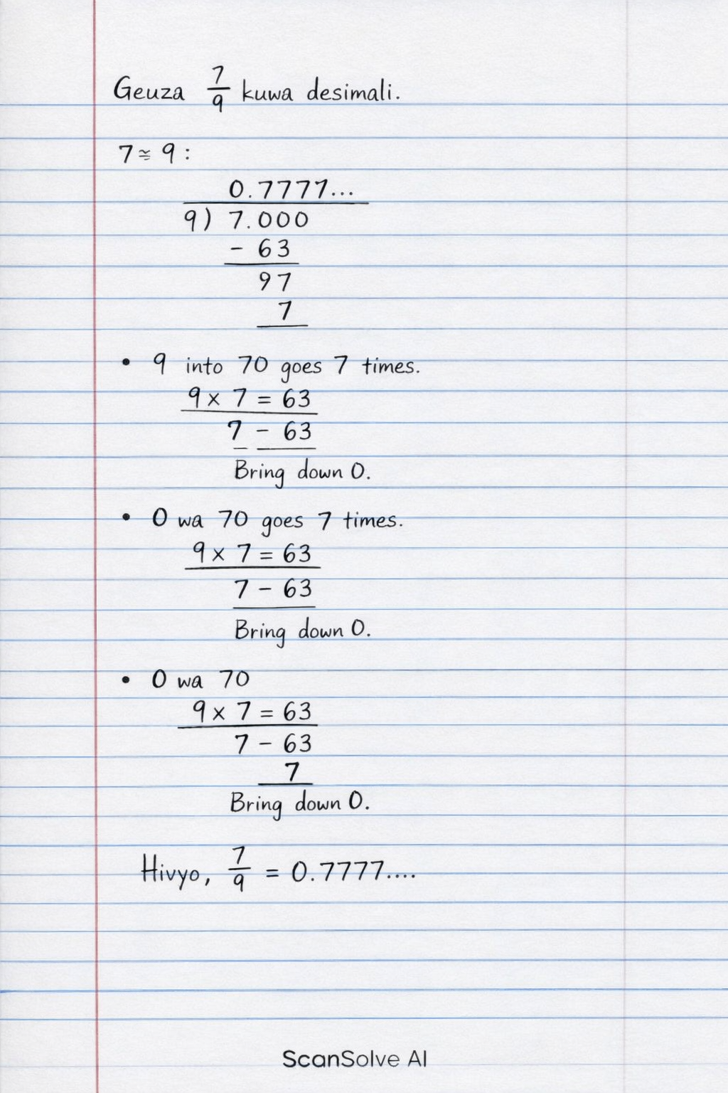 Handwritten step-by-step solution preview