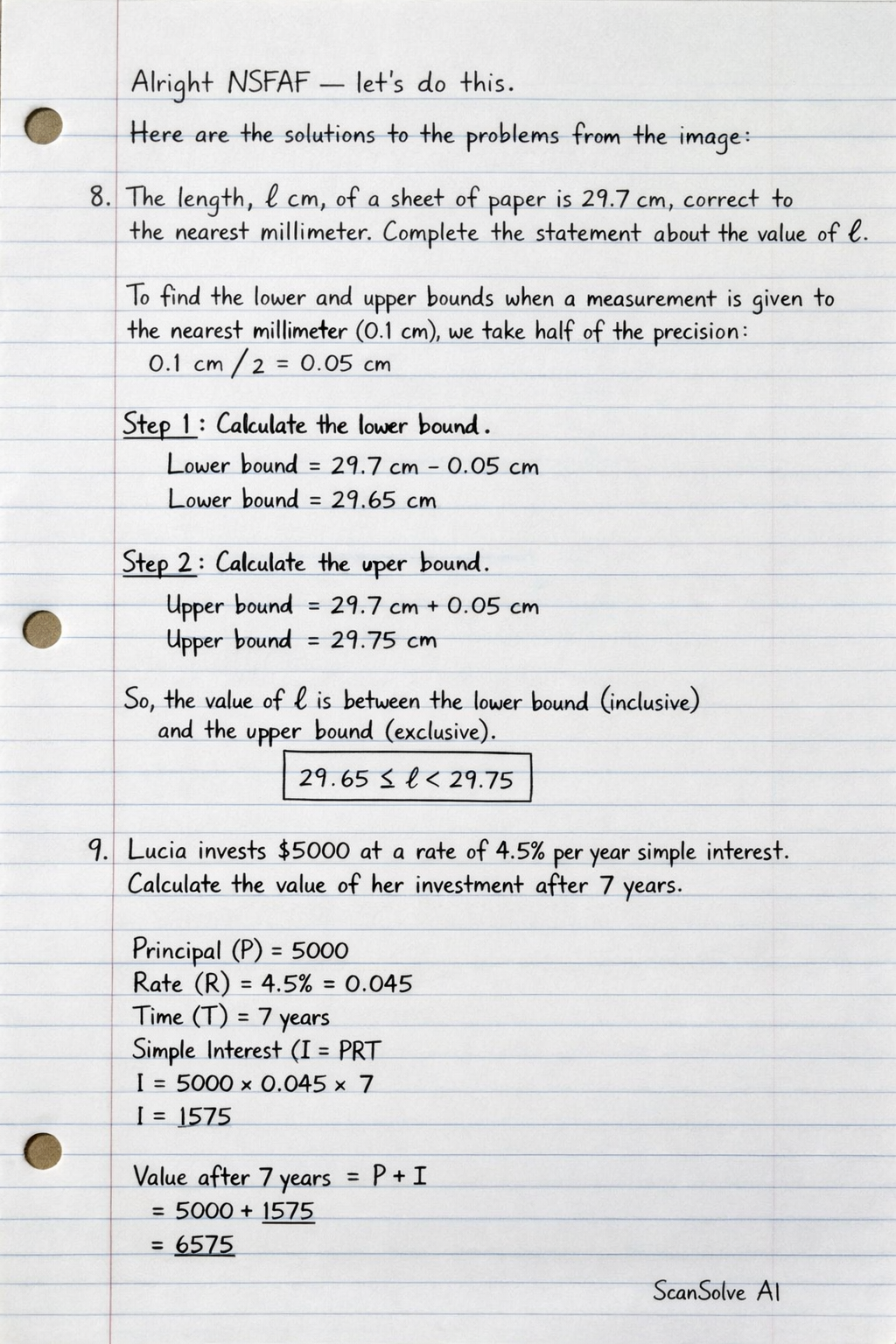 Handwritten step-by-step solution preview