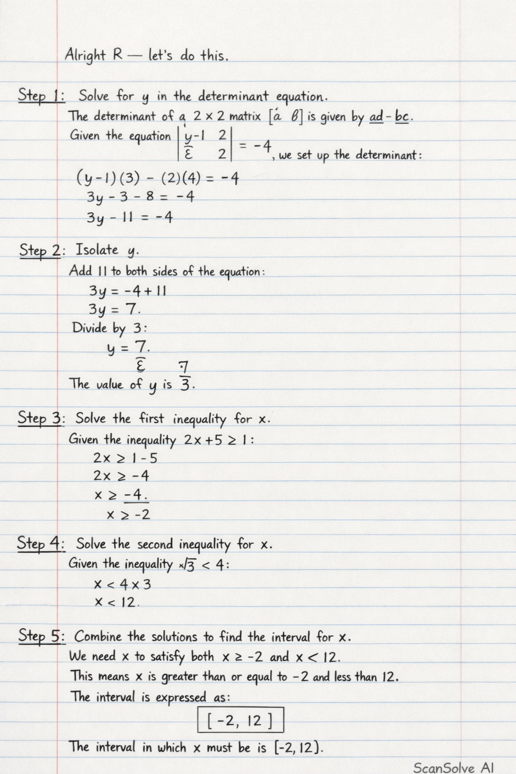 Handwritten step-by-step solution preview