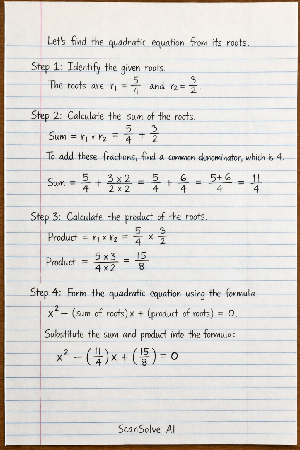 Handwritten step-by-step solution preview