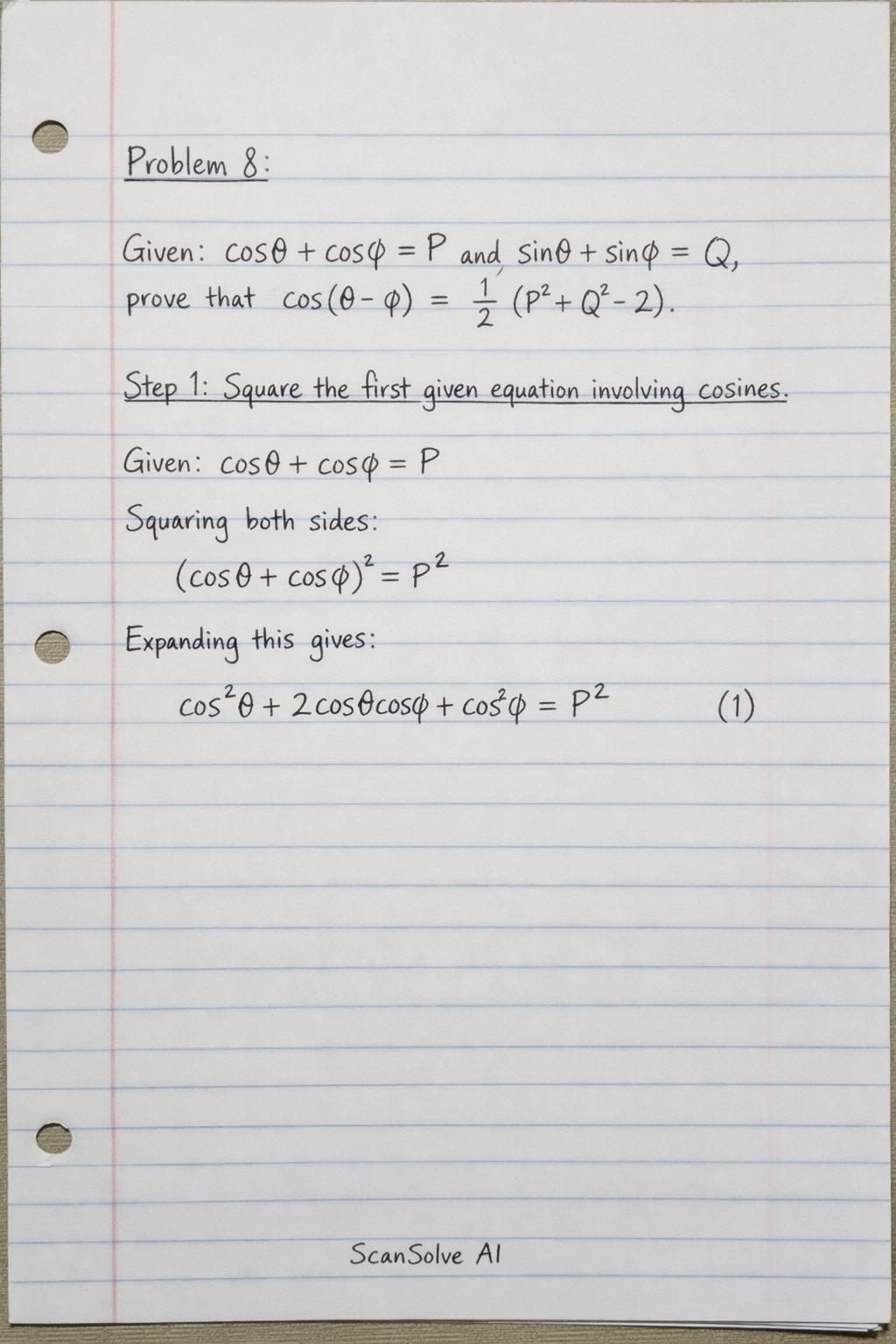 Handwritten step-by-step solution preview