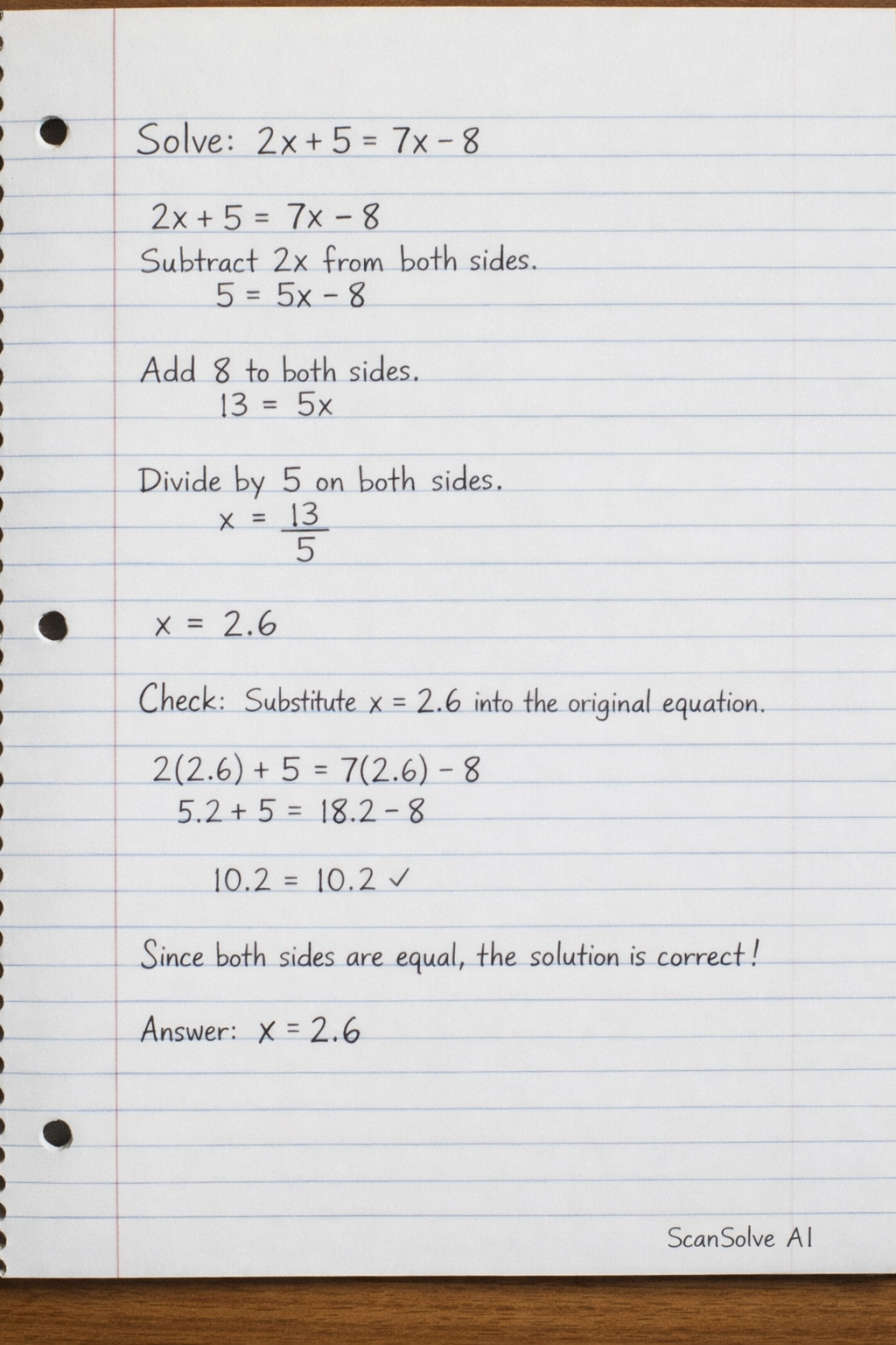 Handwritten step-by-step solution preview