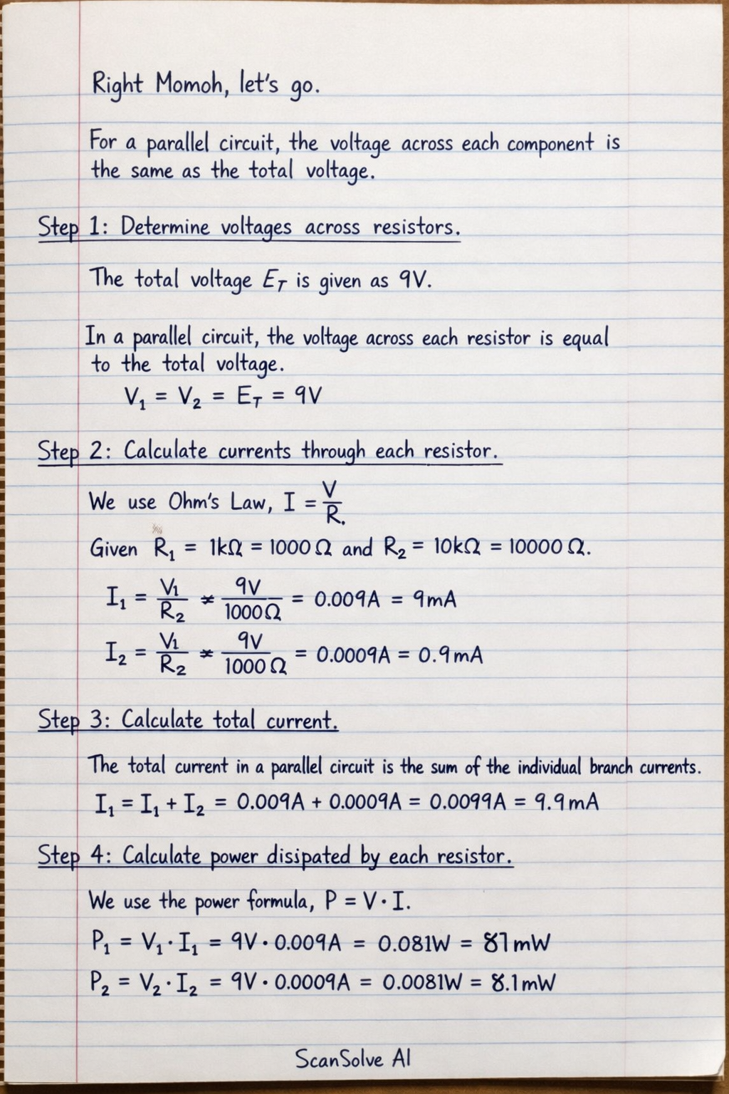 Handwritten step-by-step solution preview
