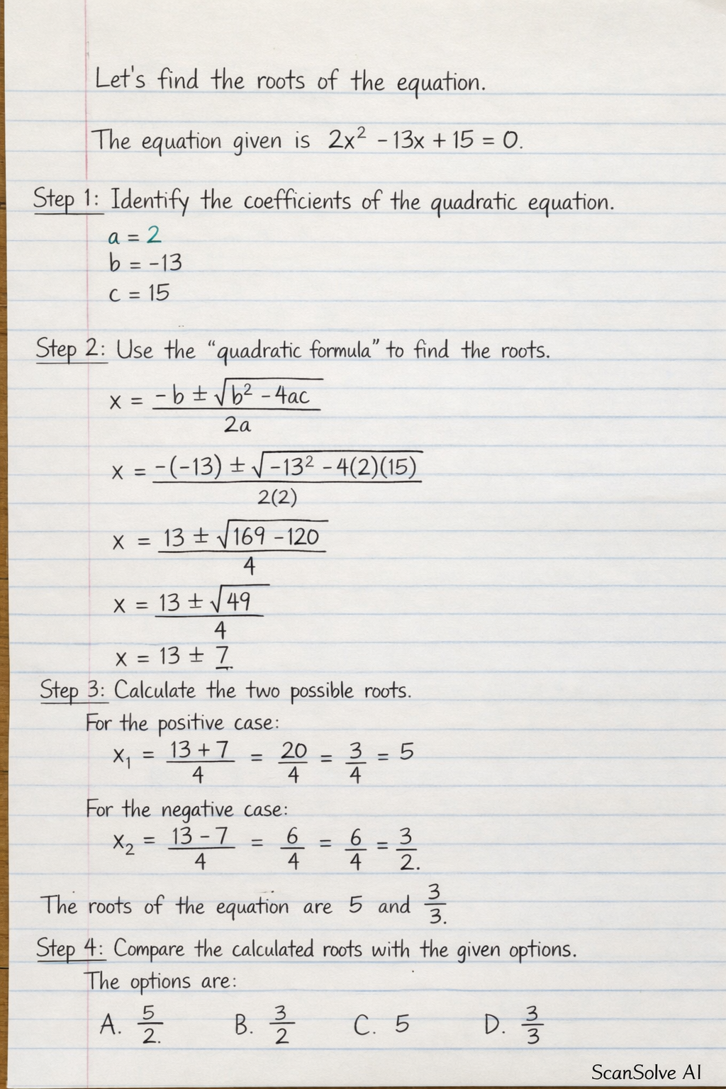 Handwritten step-by-step solution preview