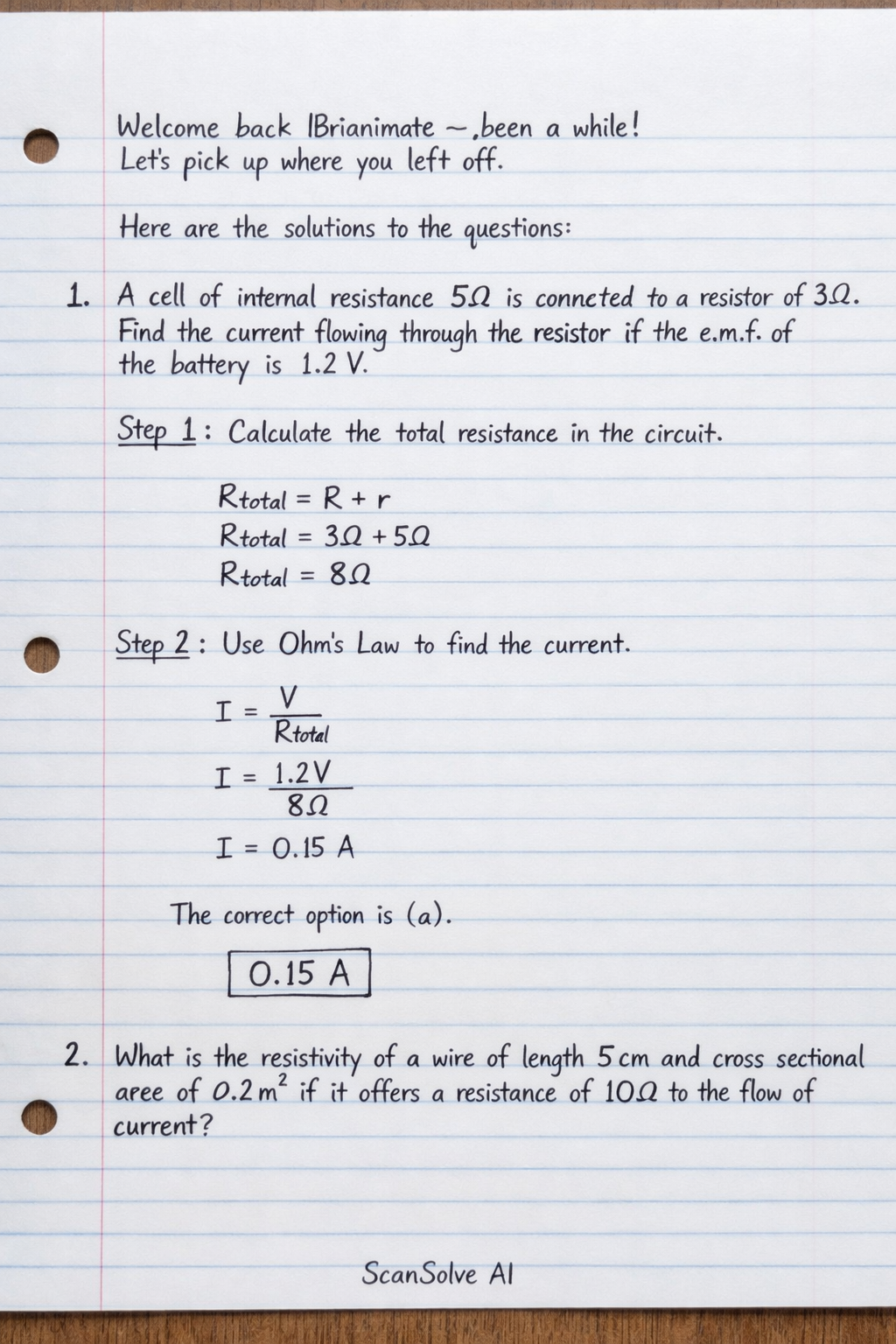 Handwritten step-by-step solution preview