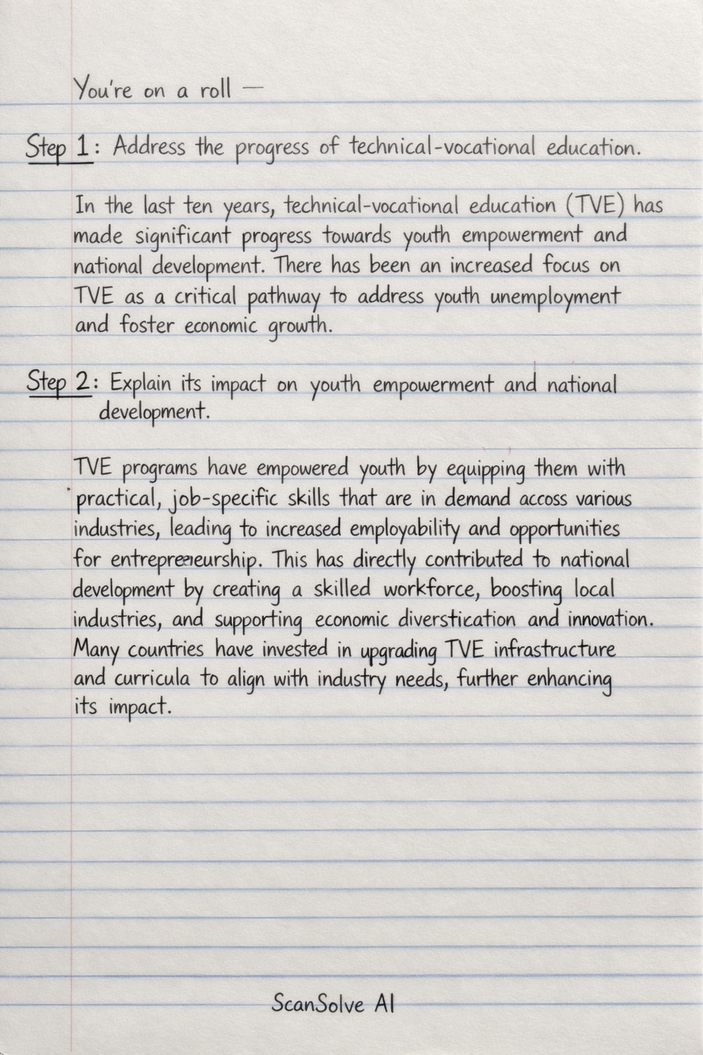 Handwritten step-by-step solution preview