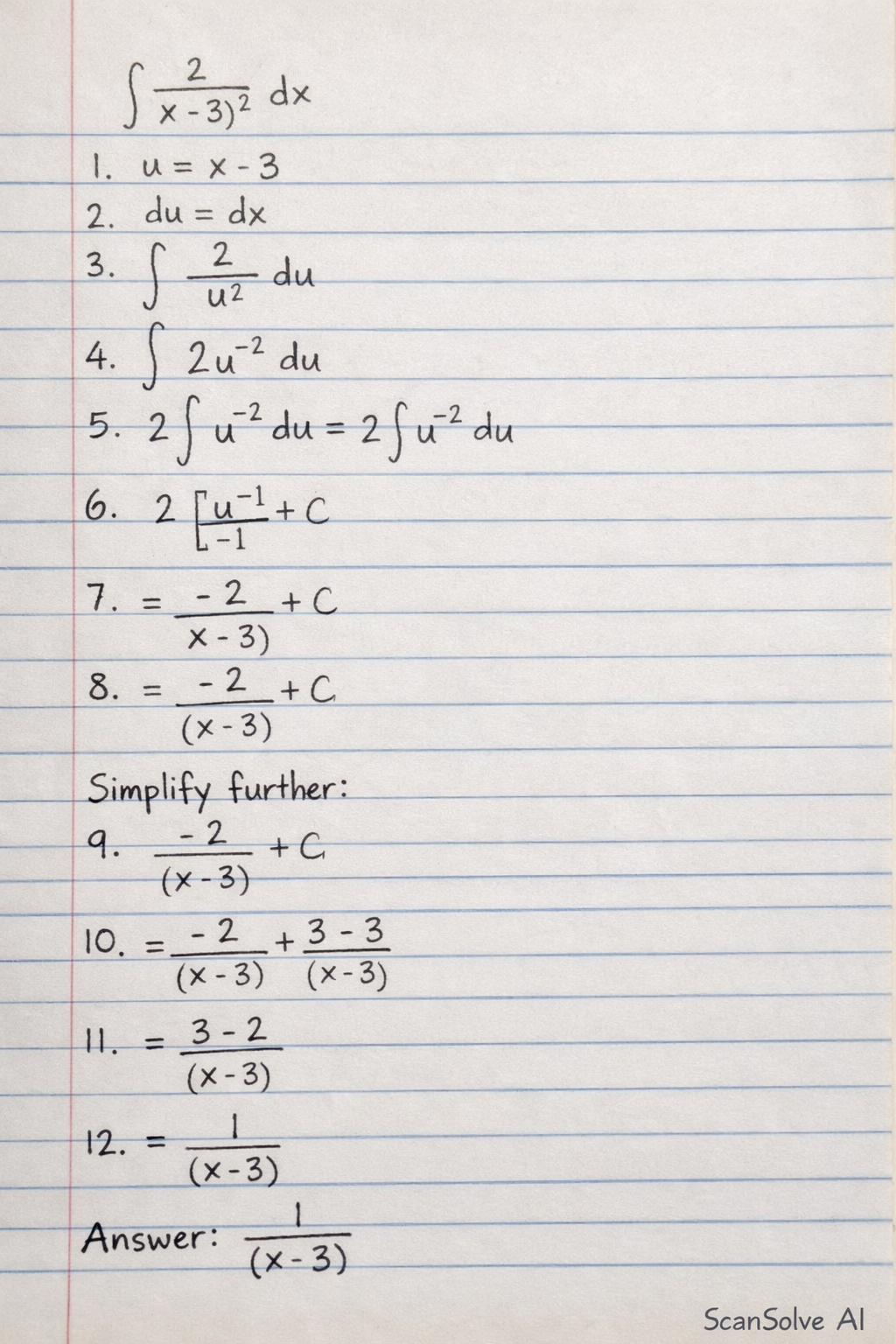 Handwritten step-by-step solution preview