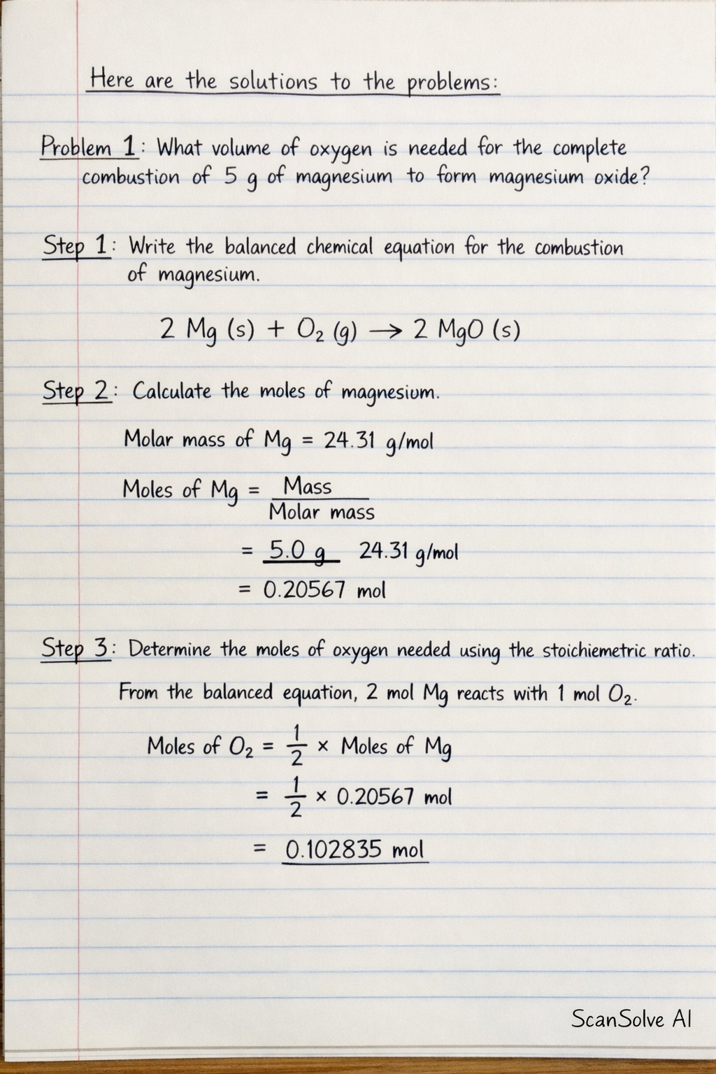 Handwritten step-by-step solution preview
