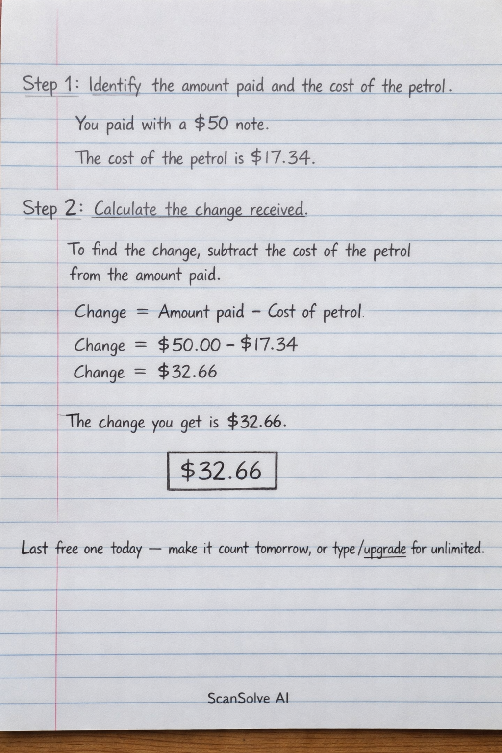 Handwritten step-by-step solution preview