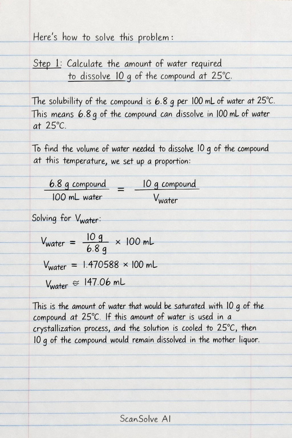 Handwritten step-by-step solution preview