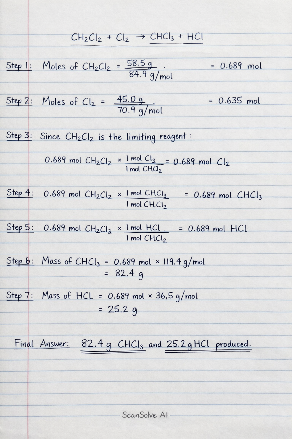 Handwritten step-by-step solution preview