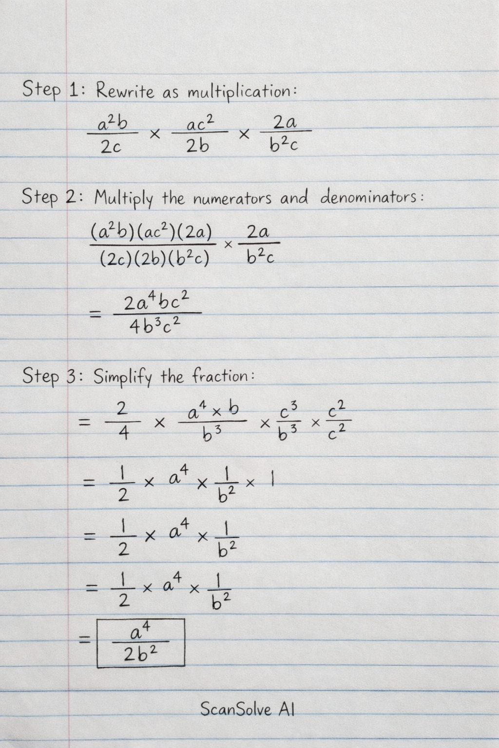 Handwritten step-by-step solution preview