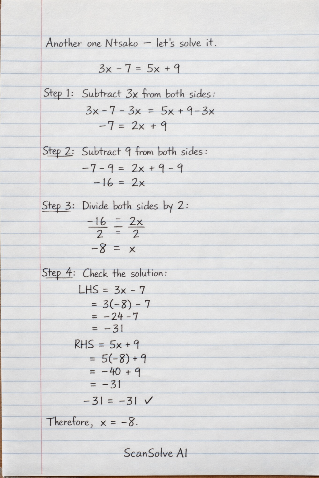 Handwritten step-by-step solution preview
