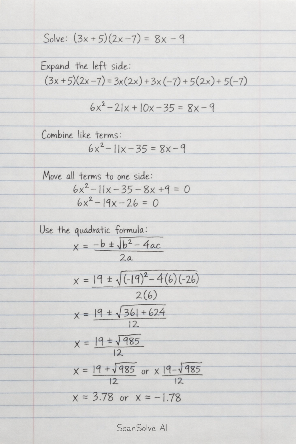 Handwritten step-by-step solution preview