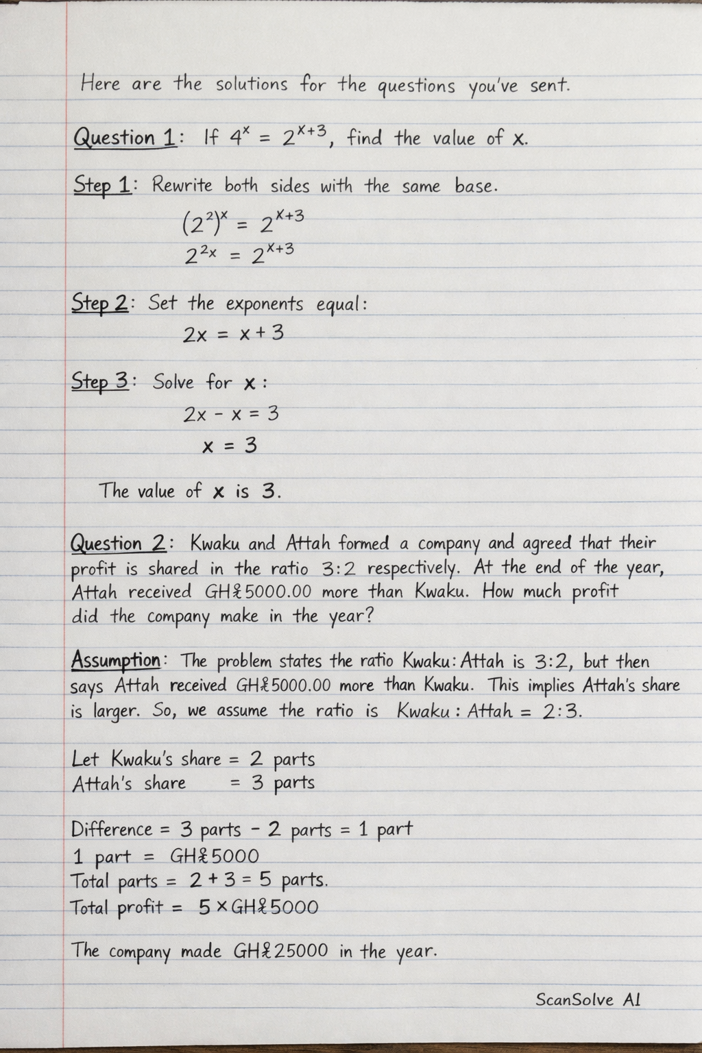 Handwritten step-by-step solution preview