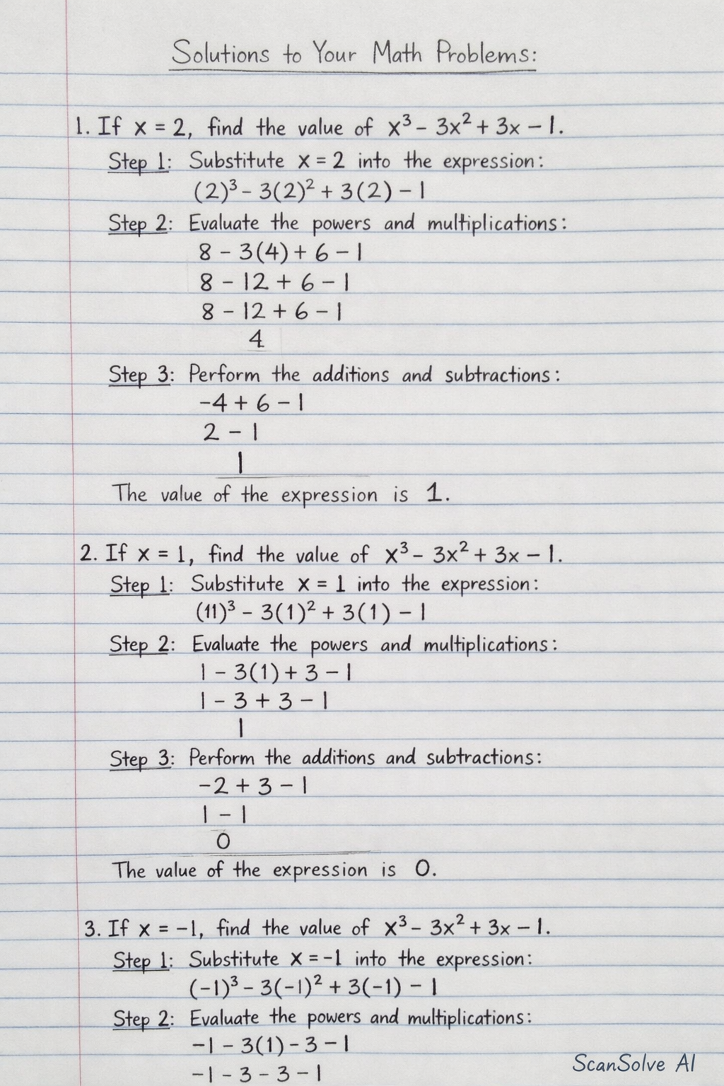 Handwritten step-by-step solution preview