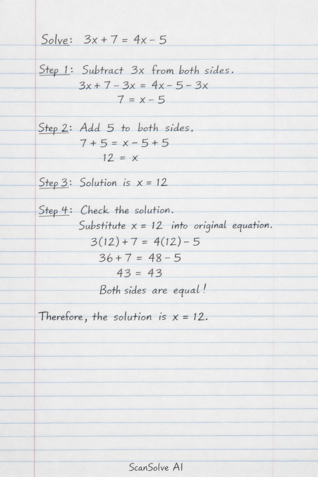 Handwritten step-by-step solution preview