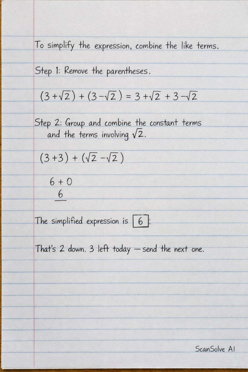 Handwritten step-by-step solution preview