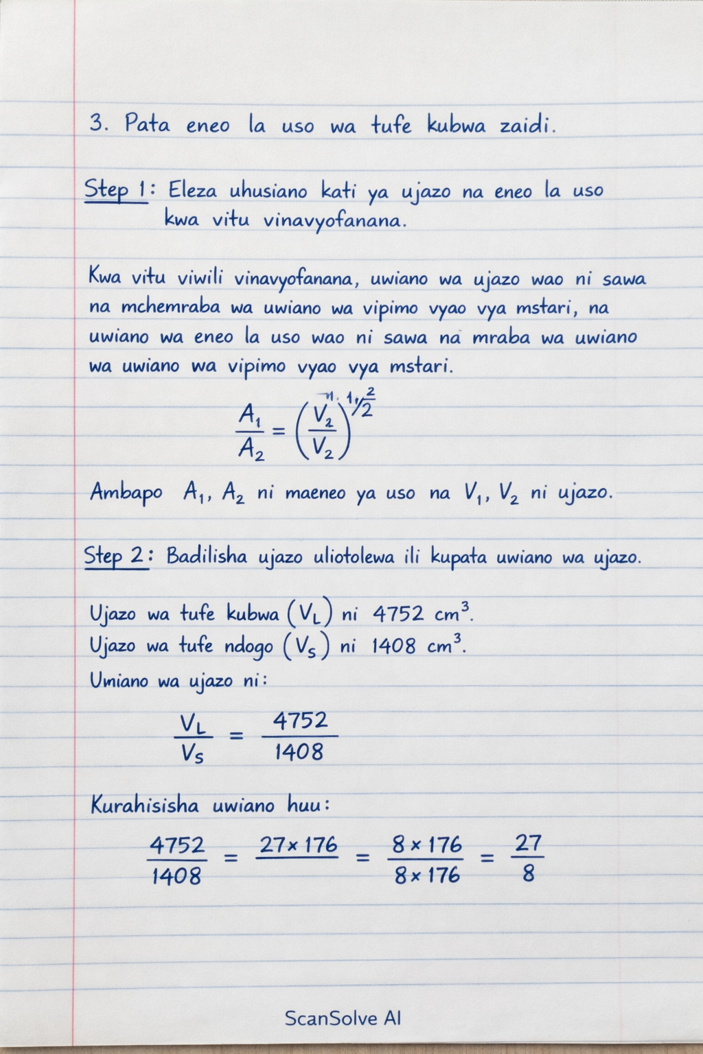 Handwritten step-by-step solution preview