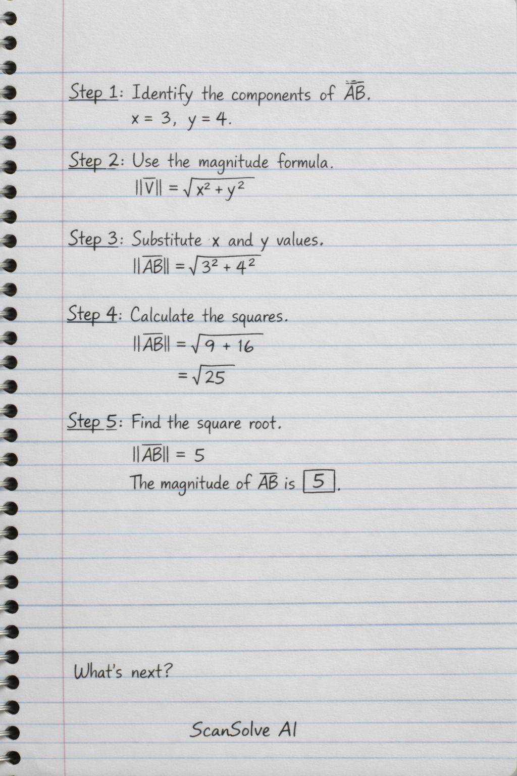 Handwritten step-by-step solution preview