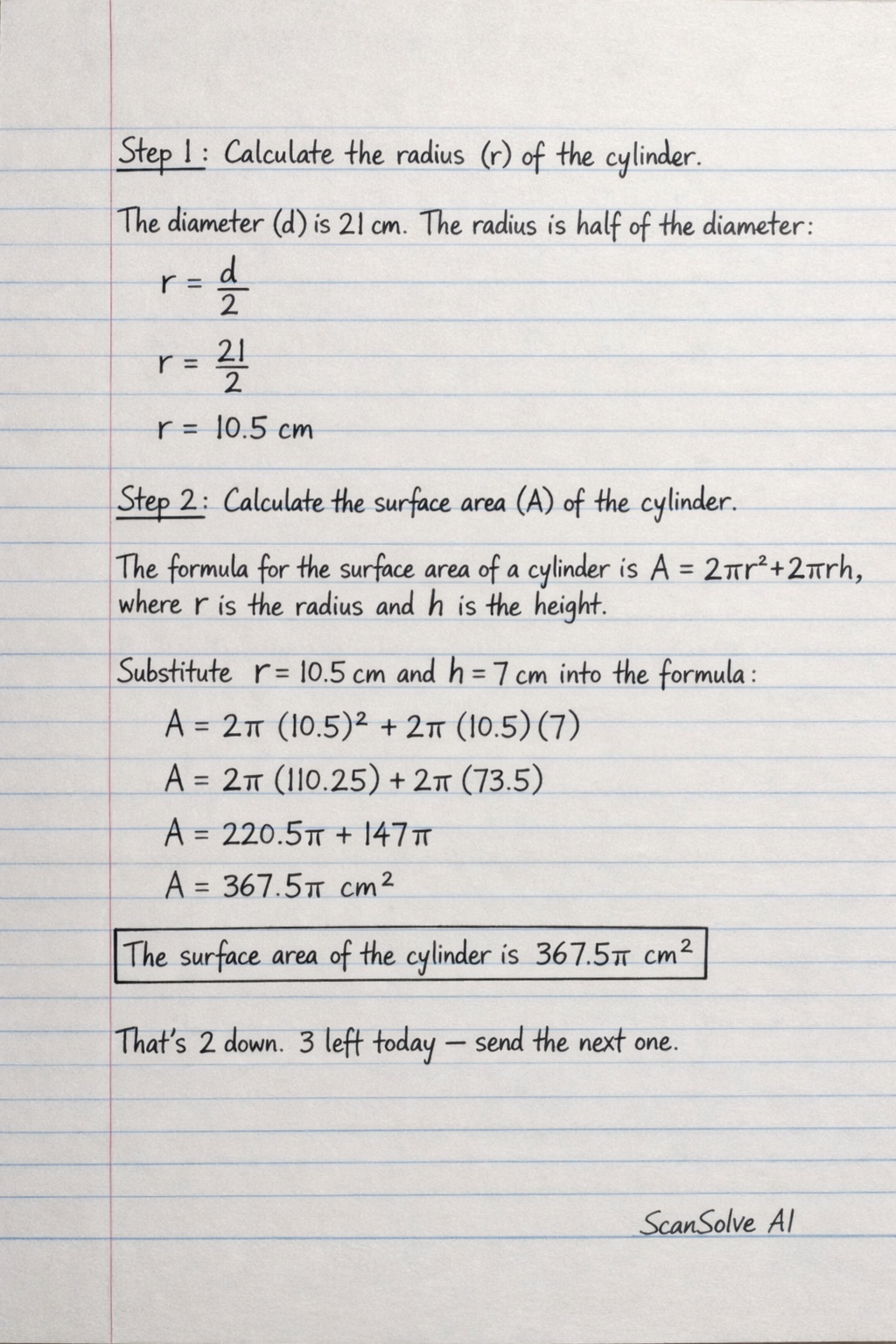 Handwritten step-by-step solution preview