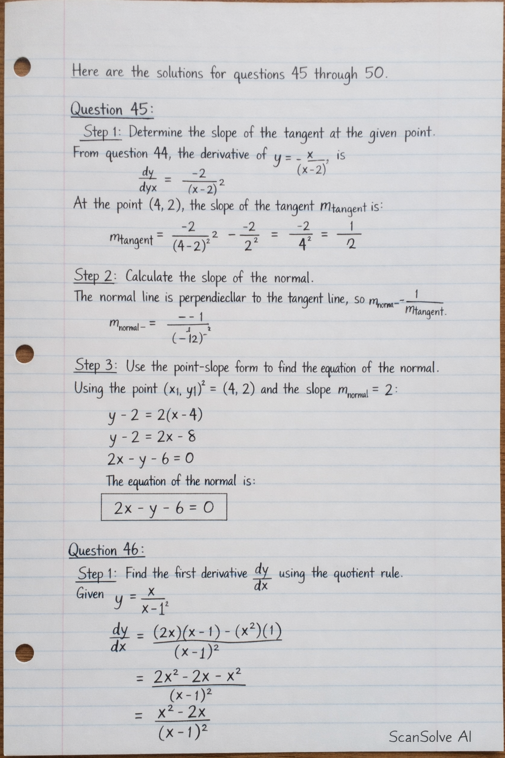 Handwritten step-by-step solution preview