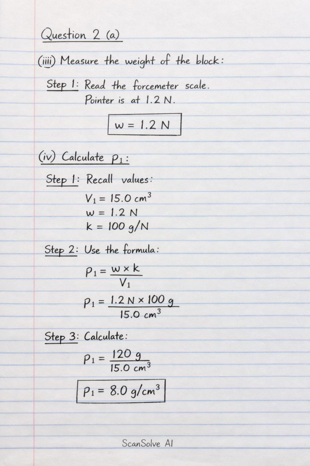 Handwritten step-by-step solution preview