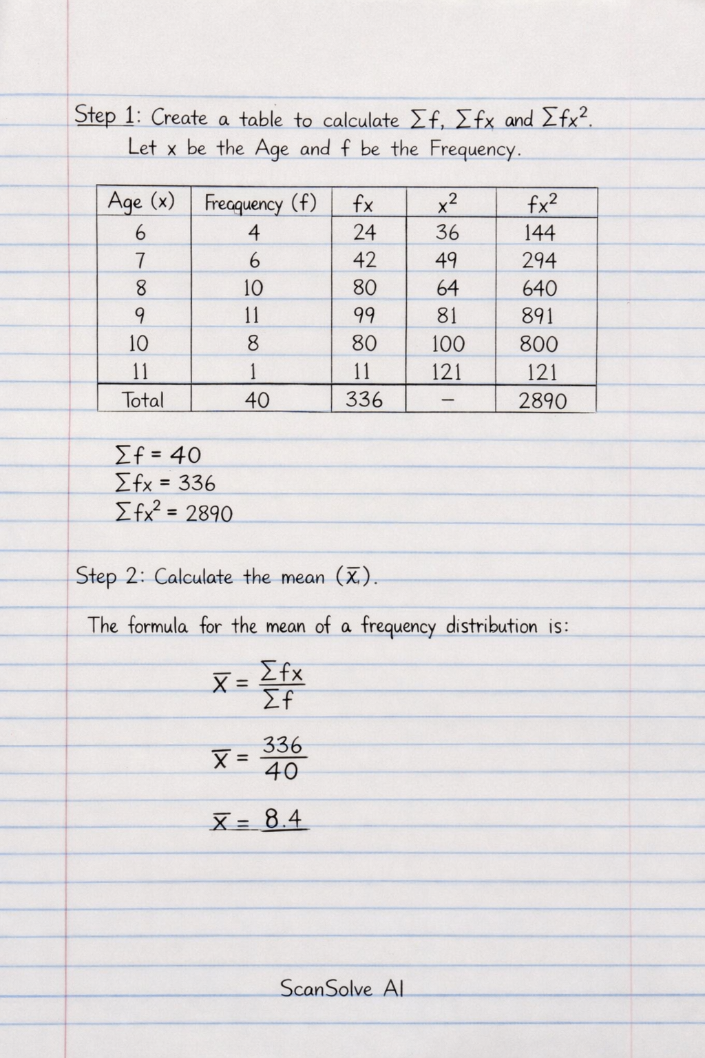 Handwritten step-by-step solution preview