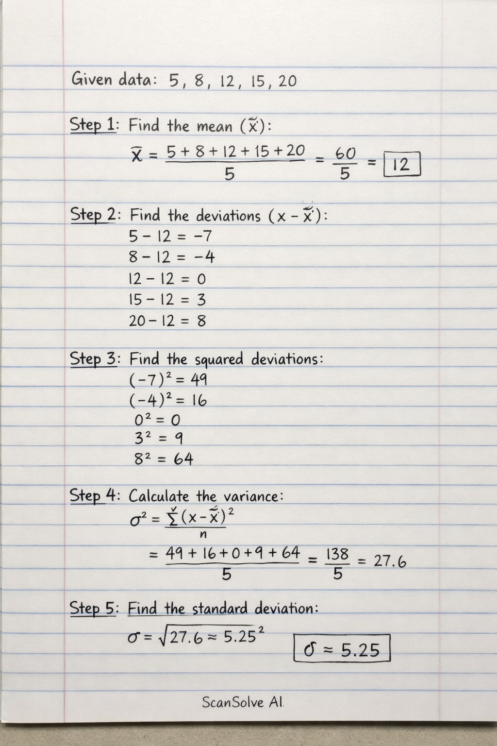 Handwritten step-by-step solution preview