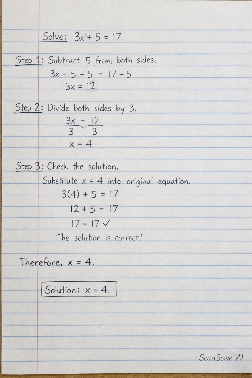 Handwritten step-by-step solution preview