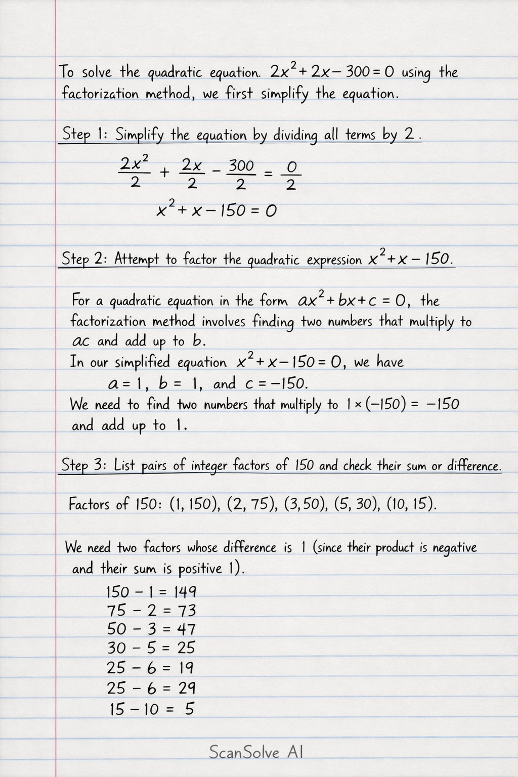 Handwritten step-by-step solution preview
