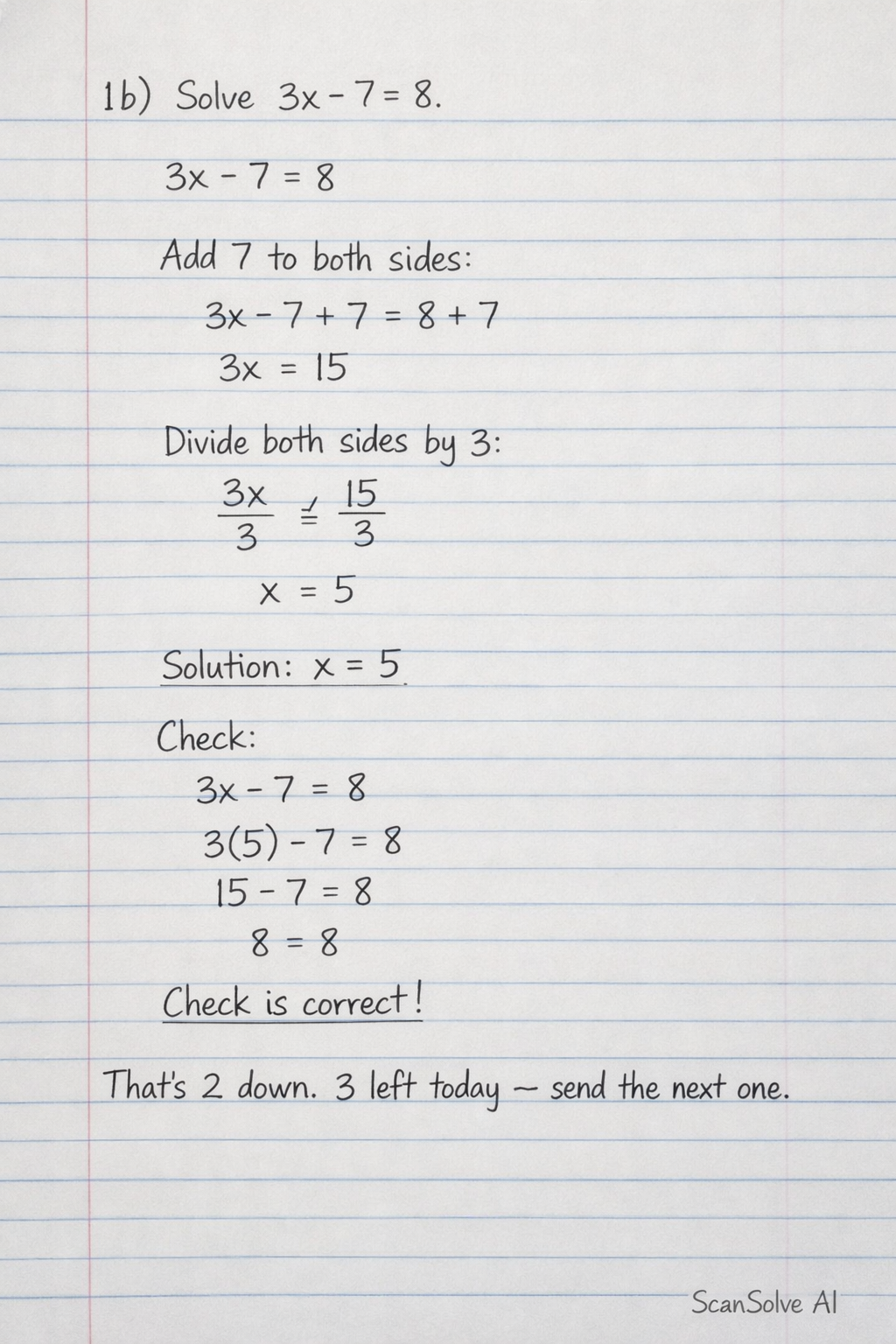 Handwritten step-by-step solution preview