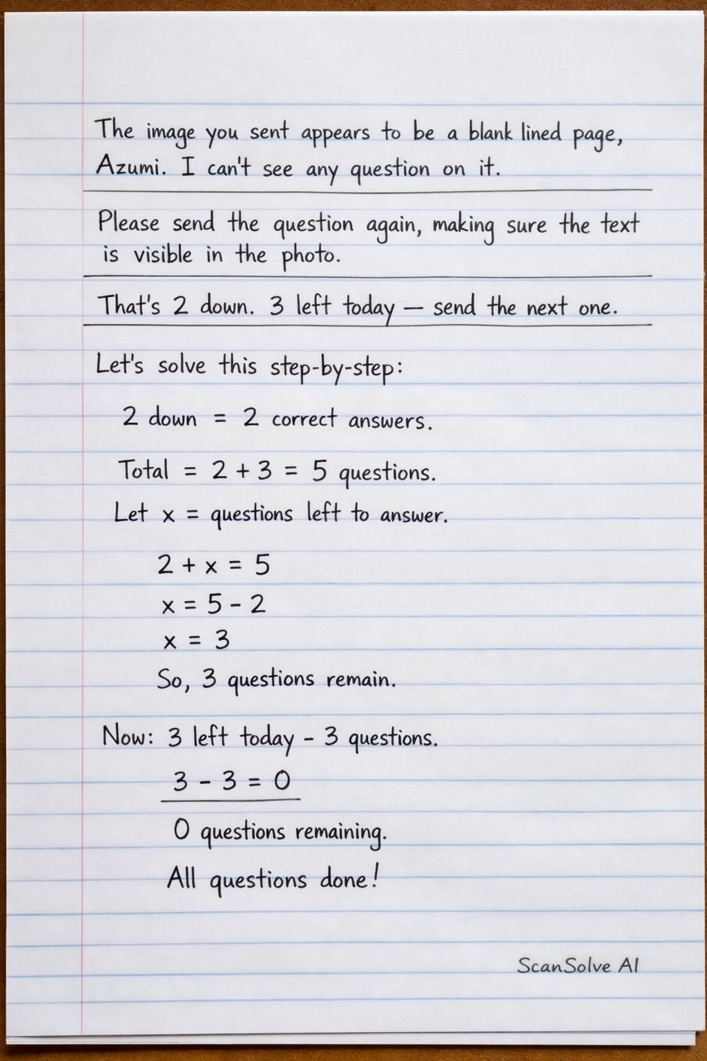 Handwritten step-by-step solution preview