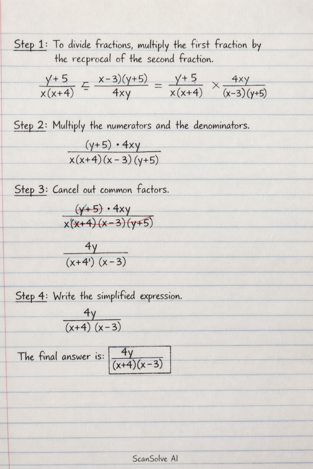 Handwritten step-by-step solution preview