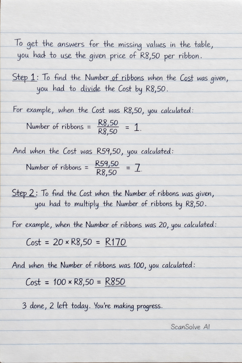 Handwritten step-by-step solution preview