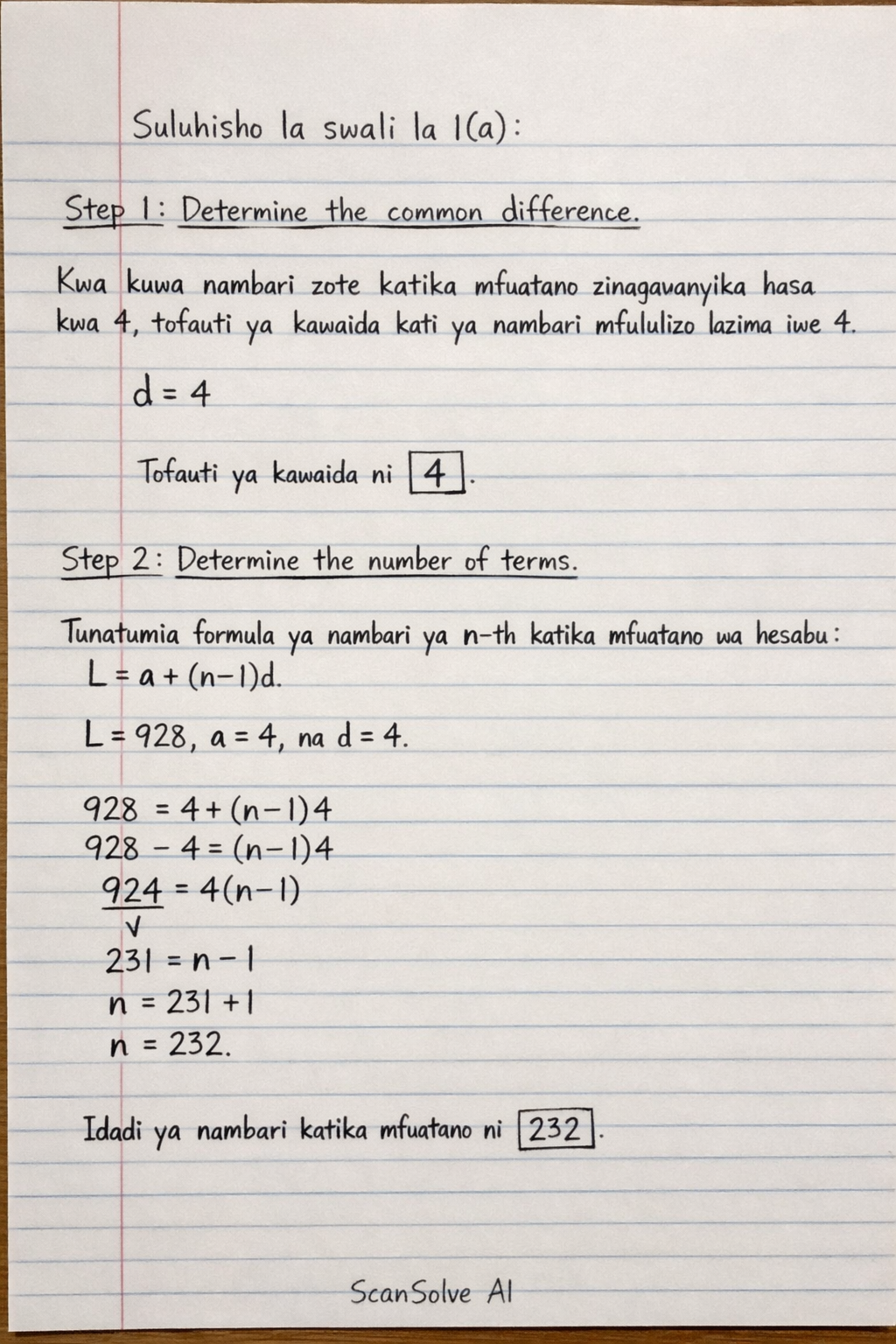 Handwritten step-by-step solution preview